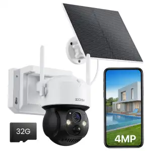 CAMARA PARA EXTERIOR ZOSI C291 CON PANEL SOLAR miniatura 1