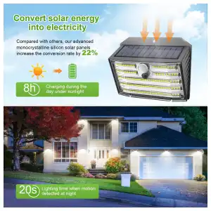 PAQUETE DE 6 LUCES SOLARES CLAONER CON DETECCION DE MOVIMIENTO miniatura 4