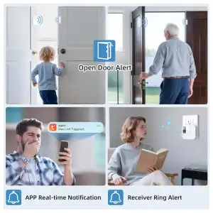 Timbre de puerta, sensor de puerta WiFi SanJie miniatura 3
