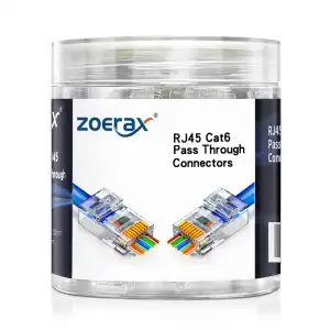 Paquete de 100 Conectores de Paso RJ45 Cat6 miniatura 1