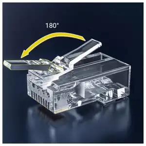 Paquete de 100 Conectores de Paso RJ45 Cat6 miniatura 4