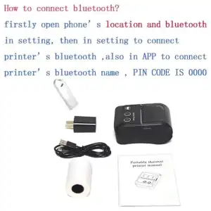 Impresora térmica Bluetooth (se dan con 10 rollo) miniatura 2